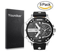 Youniker Lot de 5 films de protection d'écran diesel pour montre Diesel DZ7313 Mr Daddy - Transparente - Anti-rayures, anti-traces de doigts, sans bulles