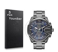 Youniker Lot de 5 films de protection d'écran Diesel pour montres Diesel DZ4329 - Transparents - Anti-rayures, anti-traces de doigts, sans bulles