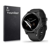 Youniker Lot de 6 films de protection d'écran pour montre connectée Garmin Vivoactive 4 GPS - Transparents - Anti-rayures - Anti-traces de doigts