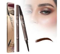 Youning Crayon à sourcils étanche longue durée 3D Microblading Crayon à sourcils avec 4 pointes fourchues 2 en 1 (1 pièce marron)
