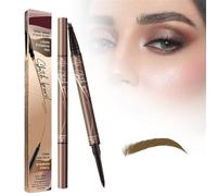 Youning Crayon à sourcils étanche longue durée 3D Microblading Crayon à sourcils avec 4 pointes fourchues 2 en 1 (1 pc café)