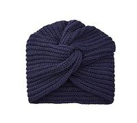 Youning Femmes Chapeau Tricot Beanie Musulman Hijab Turban Cachemire Croix Wrap Tête Chapeau Laine Bonnet À Tricoter Imitation Cachemire Laine Tricoté Chapeau (J)