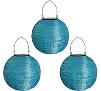 Youning Lampions d'extérieur résistants aux intempéries - Lanterne solaire LED étanche à suspendre - 30 cm - Lanterne solaire - Décoration d'extérieur en nylon - Lanterne ronde - Lanterne de jardin -