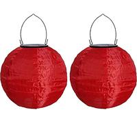 Youning Lampions d'extérieur résistants aux intempéries - Lanterne solaire LED étanche à suspendre - 30 cm - Lanterne solaire pour l'extérieur - Décoration d'extérieur en nylon - Lanterne ronde -