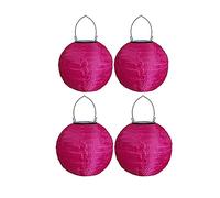 Youning Lampions solaires d'extérieur résistants aux intempéries - Lampion solaire LED - Lanterne de jardin - Lanterne en papier - Lanterne ronde en papier pour décorer - 20 cm - Rose