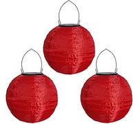 Youning Lampions solaires d'extérieur résistants aux intempéries - Lampion solaire LED - Lanterne de jardin - Lanterne en papier - Lanterne ronde - Lanterne en papier à décorer - 20 cm (3 pièces