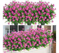Youning Lot de 10 paquets de fleurs artificielles pour l'extérieur - En plastique - Résistantes aux UV - Résistantes aux intempéries - Plantes de balcon artificielles comme réel pour la maison, le