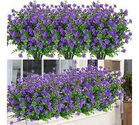 Youning Lot de 10 paquets de fleurs artificielles pour l'extérieur - En plastique - Résistantes aux UV - Résistantes aux intempéries - Plantes de balcon artificielles comme réel pour la maison, le