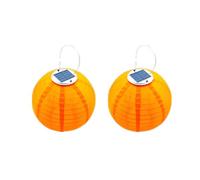 Youning Lot de 2 lampions solaires d'extérieur résistants aux intempéries - 30 cm - Lampion solaire LED - Lanterne suspendue - Étanche - En nylon - Lanternes de jardin - Lanternes d'extérieur - Pour