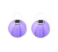Youning Lot de 2 lampions solaires d'extérieur résistants aux intempéries - 30 cm - Lampion solaire LED - Lanterne suspendue - Étanche - En nylon - Lanternes de jardin - Lanternes d'extérieur - Pour