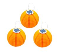 Youning Lot de 3 lampions solaires d'extérieur résistants aux intempéries - 30 cm - Lampion solaire LED - Lanterne suspendue - Étanche - En nylon - Lanternes de jardin - Lanternes d'extérieur - Pour