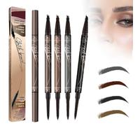 Youning Lot de 4 crayons à sourcils étanches et longue durée 3D Microblading avec 4 pointes fourchues 2 en 1