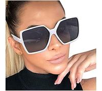 Youning Lunettes de soleil vintage rétro grandes lunettes de soleil carrées transparentes lunettes de soleil d'extérieur protection UV400 lunettes de soleil polarisées pour unisexe verres dégradés