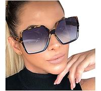 Youning Lunettes de soleil vintage rétro grandes lunettes de soleil carrées transparentes protection UV400 lunettes de soleil polarisées pour unisexe verres dégradés lunettes de soleil lunettes de