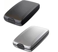 Youning RFID Portefeuille sécurisé et paiements Porte-cartes de crédit pour hommes Pince à billets multifonction Antivol Portefeuille unisexe en aluminium, T #argent + noir 2 pièces, Taille unique,