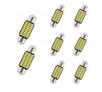 YOUNLEN 8pc Ampoule LED voiture,Canbus sans erreur,36mm,12V,6500K,600LM,27MSD-3014 Chipsets ampoules LED,CW5 voiture, lumières intérieures de dôme de carte,ampoule plaque immatriculation,Blanc