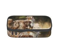 YounPrenG Trousse à Crayons, Trousse à Crayons imprimée de Grande capacité, Porte-Crayon pour Bureau, école,Chiens de Berger australiens Chiens australiens Bruns