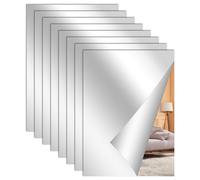 YOUNTHYE 8 Miroirs Adhésifs A4 en Acrylique Miroir adhesif Mural | 29 x 21 cm, 2 mm miroir acrylique plaques rectangulaires au format A4 Film protecteur et adhésifs mousse inclus