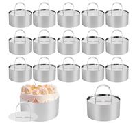 YOUNTHYE Lot de 14 anneaux à dessert et à gâteau - 8 cm - Mini anneaux de service ronds en acier inoxydable 430 - Pour dessert, pâtisserie, mousse, pâtisserie