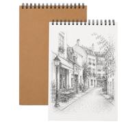 YOUNTHYE Lot de 2 carnets de croquis A5 - 160 g/m² - Avec reliure spirale sur le dessus - 120 pages - Carnet de croquis pour dessin - Papier à dessin épais pour artistes et débutants - Couverture en