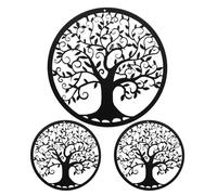 YOUNTHYE Lot de 3 décorations murales en métal à suspendre en forme d'arbre de vie pour salon, jardin, chambre, cuisine, salle de bain, couloir - 30 cm