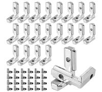YOUNTHYE Lot de 40 Connecteurs d’Angle pour Profilé Aluminium 3030, Équerre de Fixation 90° pour Rainure 8, 31 x 37 mm, avec 80 Vis Sans Tête M6 x 10 mm, Série Européenne 30