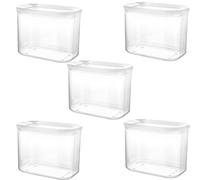 YOUNTHYE Lot De 5 Rangement Et Organisation De Cuisine De Cuisine Plastique Avec Couvercles Hermétiques - 1000 Ml - Blanc - Pour Sceller Et Conserver Les Aliments
