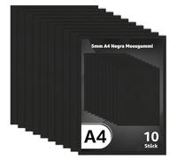 YOUNTHYE Mousse EVA Noir, EVA Foam Haute Densite, Mousse EVA 5mm Format A4 pour Bricolage et Cosplay, Papier Mousse Epais Lot de 10 Feuilles 210x297mm