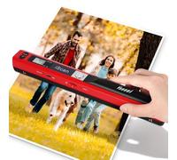 Youool Scanner portable A4, scanner d'images USB, scanners portables, numérisation couleur 900 dpi, scanner de documents portable A4 au format JPG/PDF (scanners rouges + carte 16Go TF)