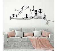 YOUOUSI Stickers muraux en forme de notes de musique et de touches pour chambres d'enfants, salons, chambres à coucher et décoration murale.