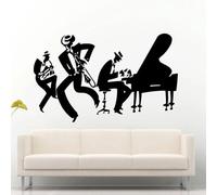 YOUOUSI Stickers muraux humoristiques sur le thème des groupes de musique, avec des instruments à vent, du saxophone et des outils. Décoration murale en vinyle pour salle de musique.