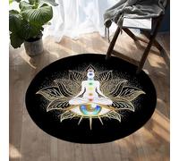 YOUOUSI Tapis de méditation Lotus coloré Chakra, adapté au Salon, Chambre à Coucher, Tapis décoratif de Chevet, Tapis de Sol, Tapis de Jeu pour Enfants