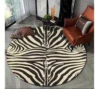 YOUOUSI Tapis Rond imprimé zèbre 3D, décoration de la Maison, antidérapant, pour Salon, Chambre à Coucher, Chaise