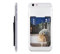YoupO Porte-cartes imprimé pour cérémonie de mariage, portefeuille en cuir à coller, porte-cartes pour l'arrière du téléphone, compatible avec la plupart des téléphones portables (iPhone, Android),