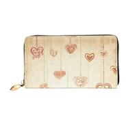 YoupO Portefeuille long pour femme en cuir microfibre avec fermeture éclair - Sac à main de voyage long - Carte de Saint-Valentin - Portefeuille mobile imprimé - Noir - Taille unique - Contemporain,