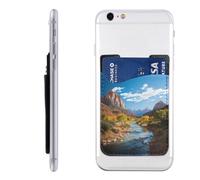 YoupO Zion National Park Porte-cartes de téléphone imprimé en cuir à coller sur l'arrière du téléphone, compatible avec la plupart des téléphones portables (iPhone, Android), blanc, taille unique,