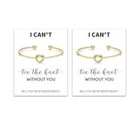 Your Always Charm Bracelet de demoiselle d'honneur en or avec nœud d'amour pour femme - Cadeau de demoiselle d'honneur avec une carte « I Can't Tie the Knots without You Will You Be My Bridesmaids
