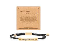 Your Always Charm Bracelet de motivation « Remember Who The F You Are », « Don't Let The Hard Days Win » - Bracelet de motivation pour femme avec cordon tressé - Cadeau inspirant, Adjustable, Métal