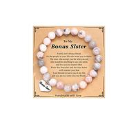 Your Always Charm Bracelet pour sœur - Cadeau d'anniversaire de la part de Sister To My Bonus Sister - Bracelet tendance pour femme - Fête d'anniversaire tendance, Métal, Alliage.