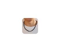 Your Always Charm Collier de perles pour homme réglable en œil de tigre noir coloré pour homme - Bijou de guérison spirituelle - Cadeau pour lui, Métal, Pas de gemme