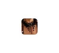 Your Always Charm Collier ras du cou noir pour femme - Collier gothique avec cristal - Pour fête d'Halloween - Vintage - Épais - Accessoires gothiques - Collier pour femme, Laiton, laiton