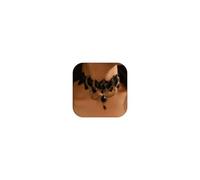 Your Always Charm Collier ras du cou noir pour femme - Collier gothique avec cristal - Pour fête d'Halloween - Vintage - Épais - Accessoires gothiques - Collier pour femme, Laiton, laiton