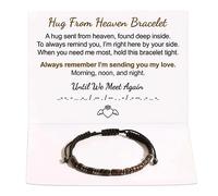 Your Always Charm Hug from Heaven Bracelet pour femme avec code morse réglable Bracelet inspirant Until We Meet Again, Zinc, Pas de gemme