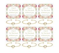 Your Always Charm Lot de 2/4/6 bracelets de demoiselle d'honneur en or avec nœud d'amour pour femme, cadeaux de demoiselle d'honneur avec une carte « I Can't Tie the Knots without You Will You Be My