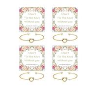 Your Always Charm Lot de 2/4/6 bracelets de demoiselle d'honneur en or avec nœud d'amour pour femme, cadeaux de demoiselle d'honneur avec une carte « I Can't Tie the Knots without You Will You Be My