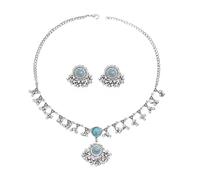 Your Always Charm Parure de bijoux indiens pour femme - Collier ras du cou et boucles d'oreilles faits à la main en émail Meenakari avec pierres colorées, accessoire de tenue ethnique bohème, Laiton
