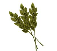 Your Castle AST avec feuilles, branches feuillues et fleurs en feutre, décoration artisanale, commerce équitable, décoration durable en feutre, fleurs artificielles réalistes, lot de 3 en vert