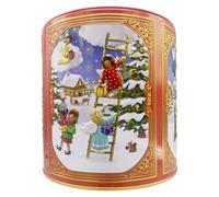 your castle Boîte décorative ronde en étain pour Noël céleste Biscuits de Noël Boîte de rangement pour cookies de l'Avent Volume : 1,8 L, Dimensions : 13,5 x 14,5 cm