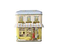 your castle Boîte métallique en forme de maison avec auvent pour biscuits, chocolats, chocolats, etc. Volume : 1000 ml. Dimensions : 12 x 7,5 x 15 cm