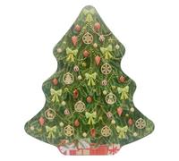 Your Castle Boîte Métallique en Forme de Sapin de Noël - Boîte Décorative pour Biscuits, Chocolat, Pralines - Volume : 1 L - Dimensions : 19 x 5,5 x 22 cm